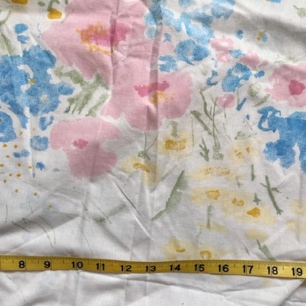 Vintage Full Size sheet Set watercolor Floral Sears Perma Prest - Picture 4 of 8